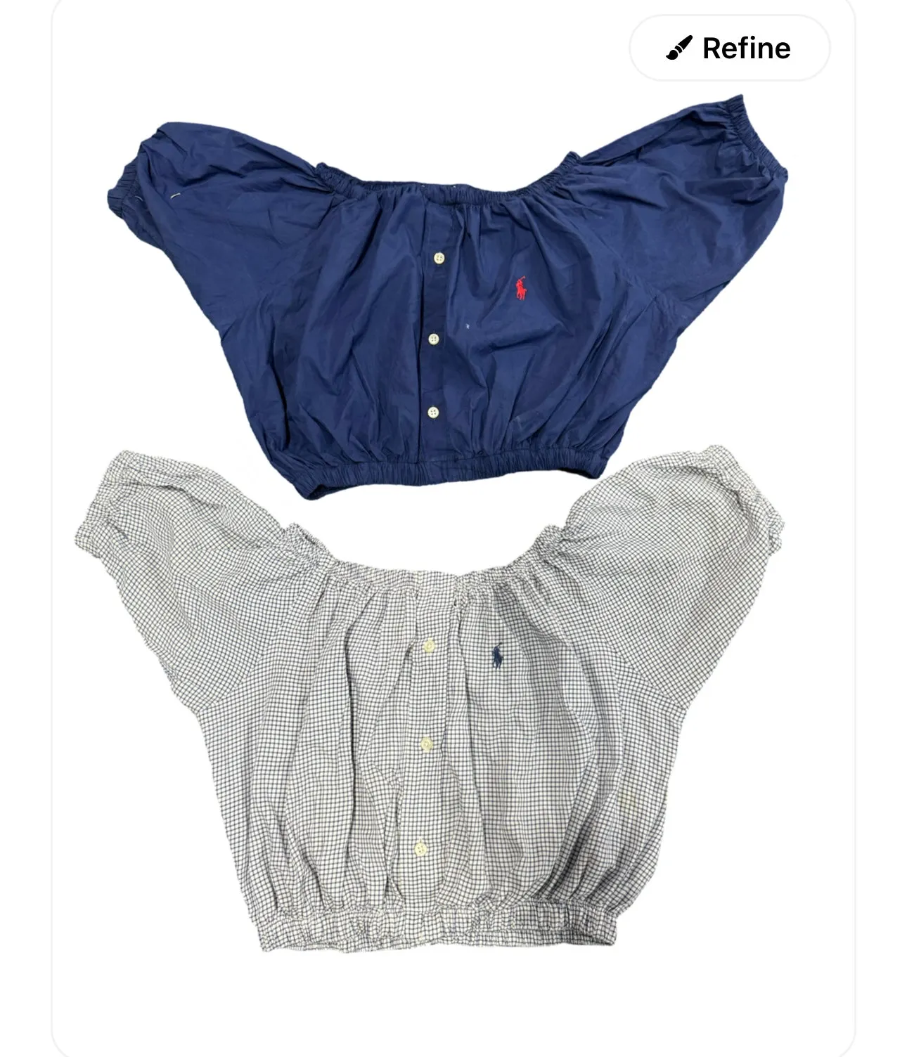 rework women cropped  shirts made from authentic shirts