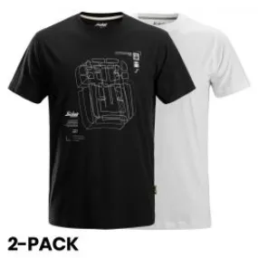 Snickers&#x20;2522&#x20;AllroundWork,&#x20;T-Shirt&#x20;With&#x20;Artwork&#x20;Print,&#x20;2-pack&#x20;-&#x20;Black&#x2F;White