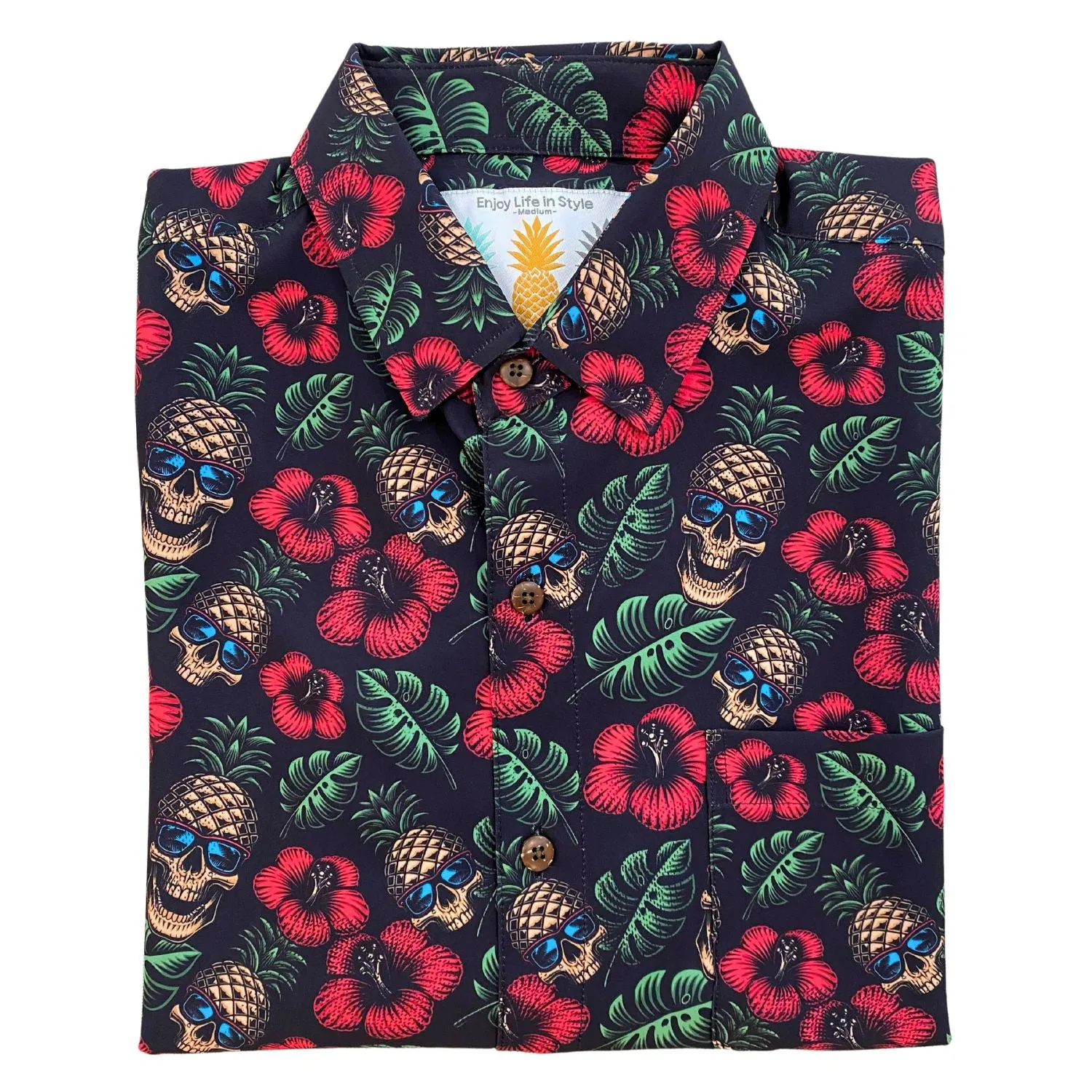 Super Stretch - Pirate Pineapple Hawaiian Shirt