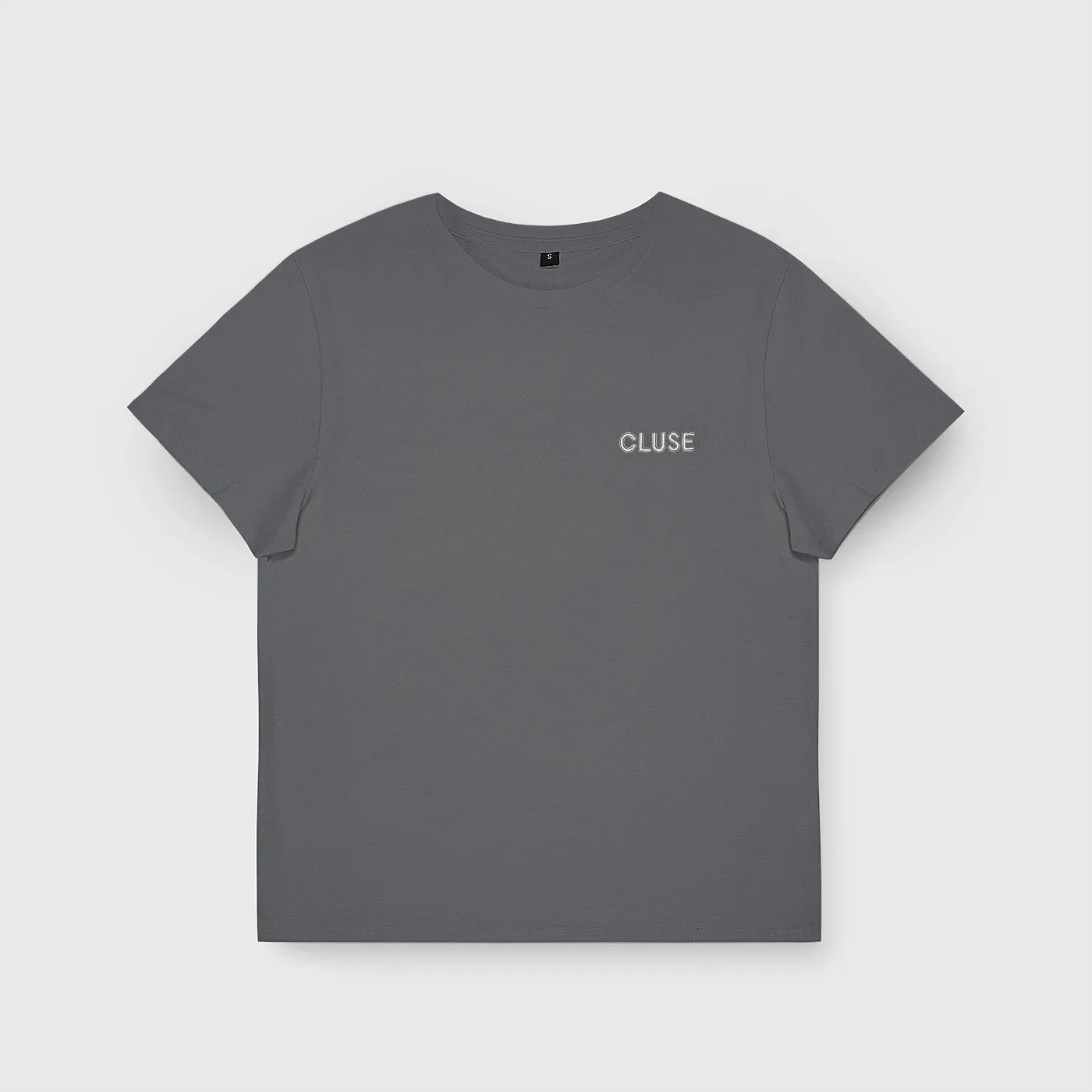 T-Shirt Dark Grey, White Logo, Large