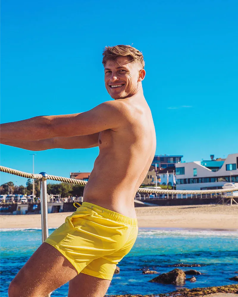 Teamm8 Grid 4.5" swim short Bondi yellow