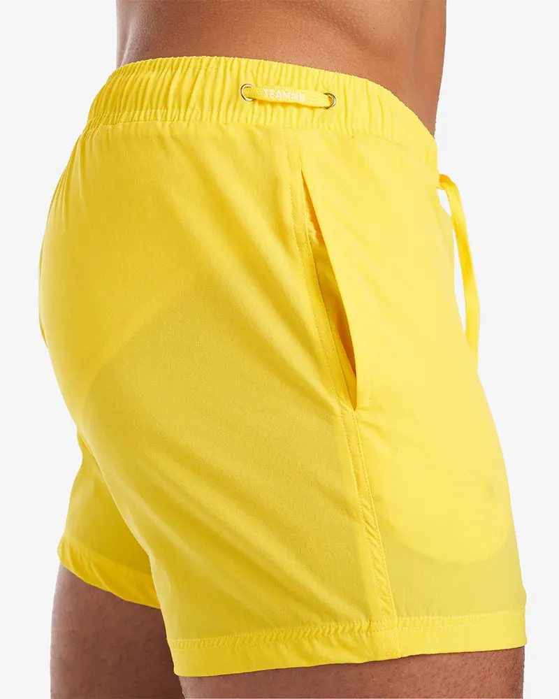 Teamm8 Grid 4.5" swim short Bondi yellow