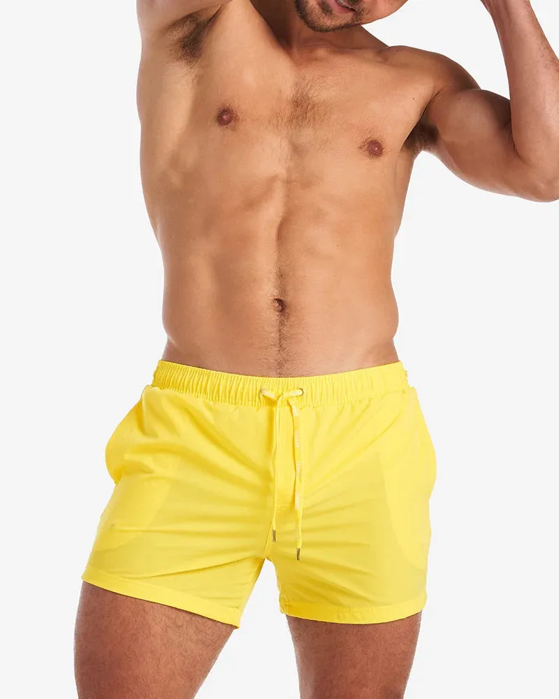 Teamm8 Grid 4.5" swim short Bondi yellow