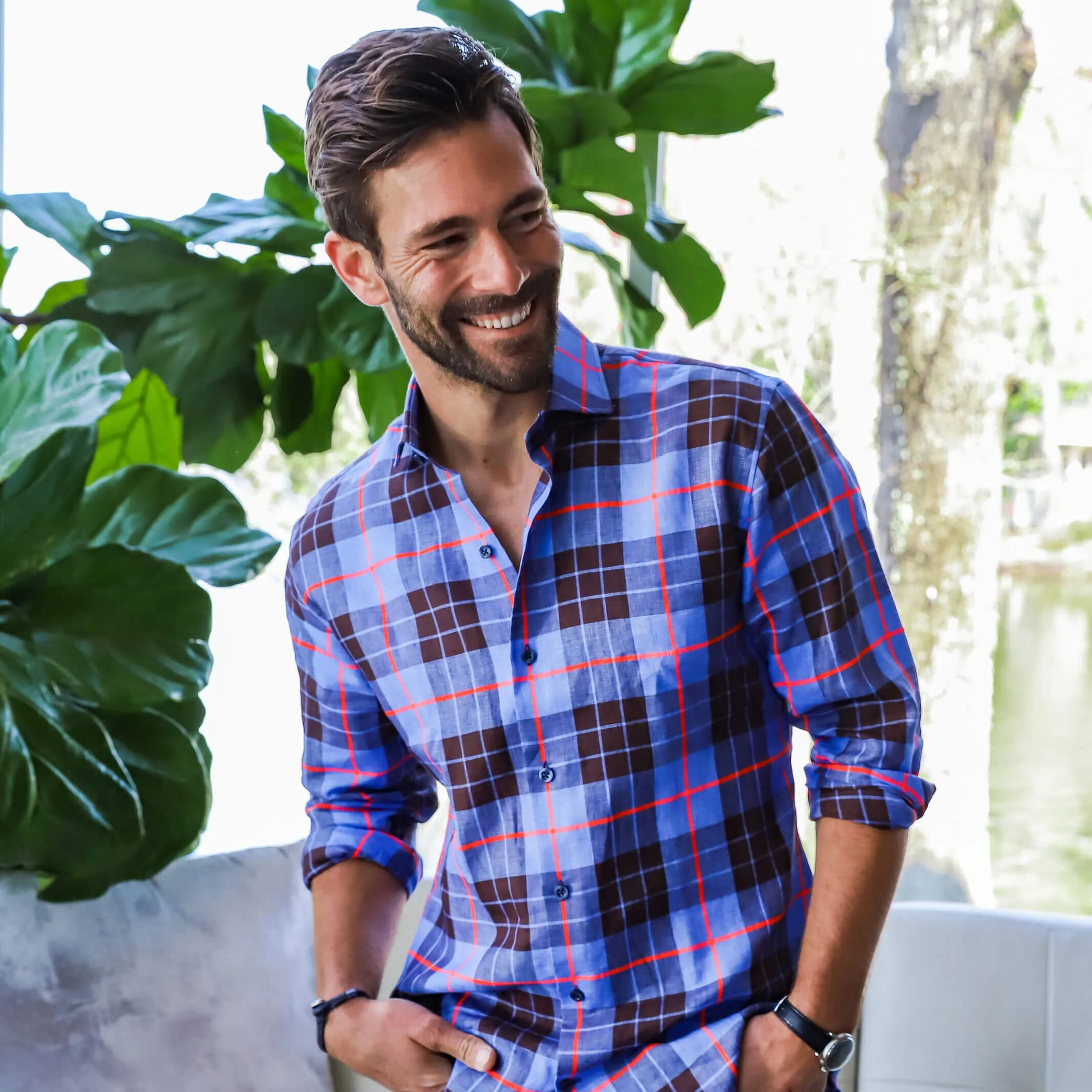 The Royal Blue Albini Ward Plaid Custom Shirt