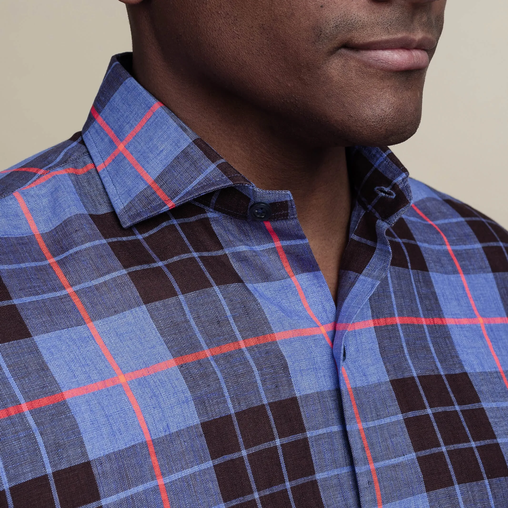 The Royal Blue Albini Ward Plaid Custom Shirt