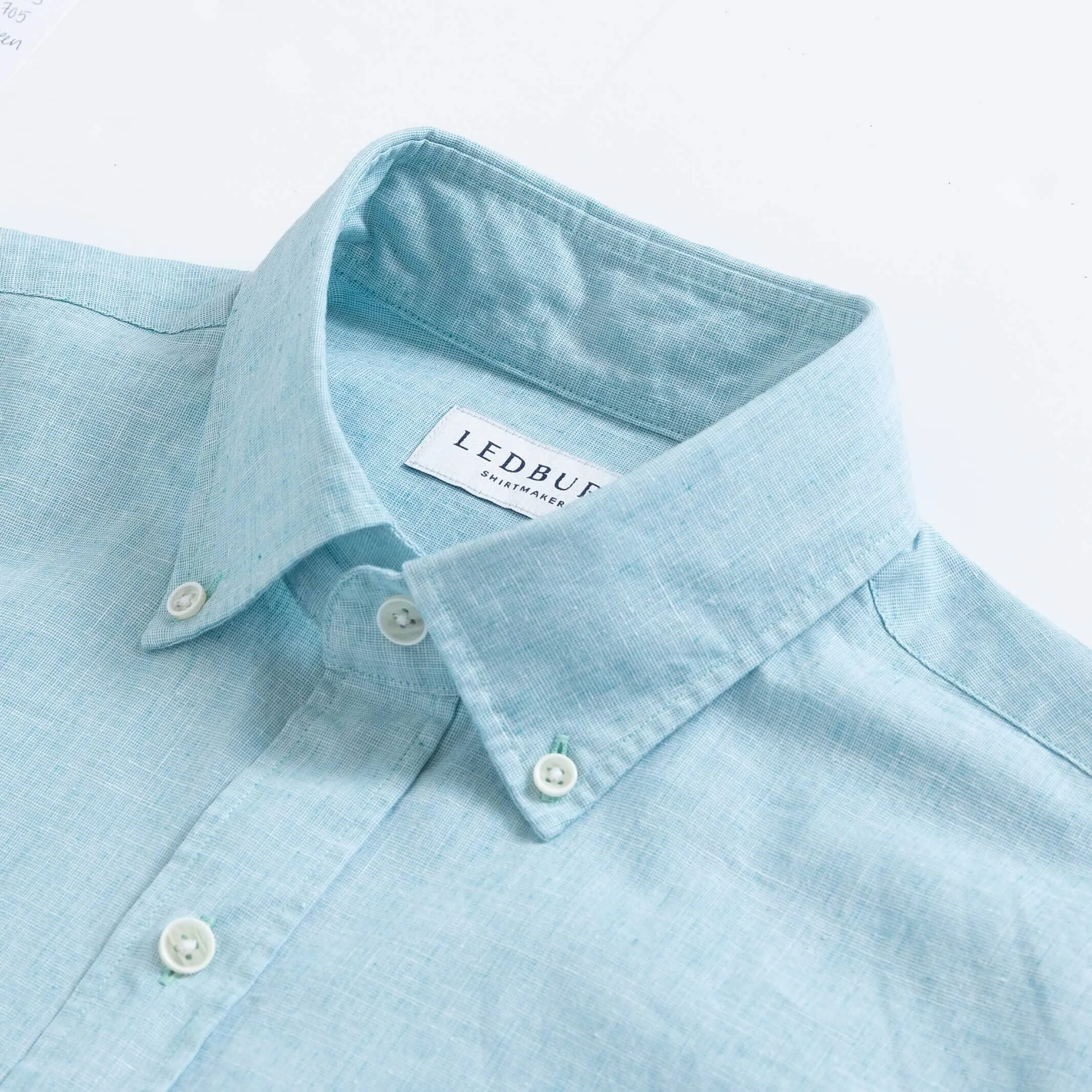 The Sea Green Barretto Cotton Linen Custom Shirt