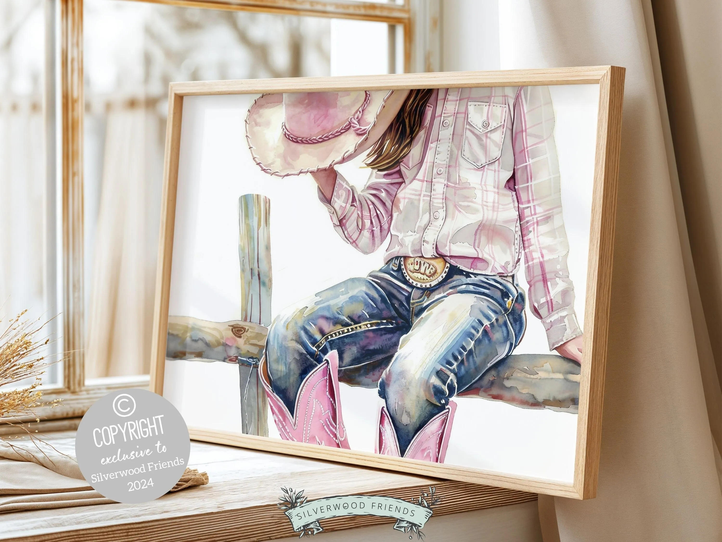 Trendy Pink Cowgirl Print