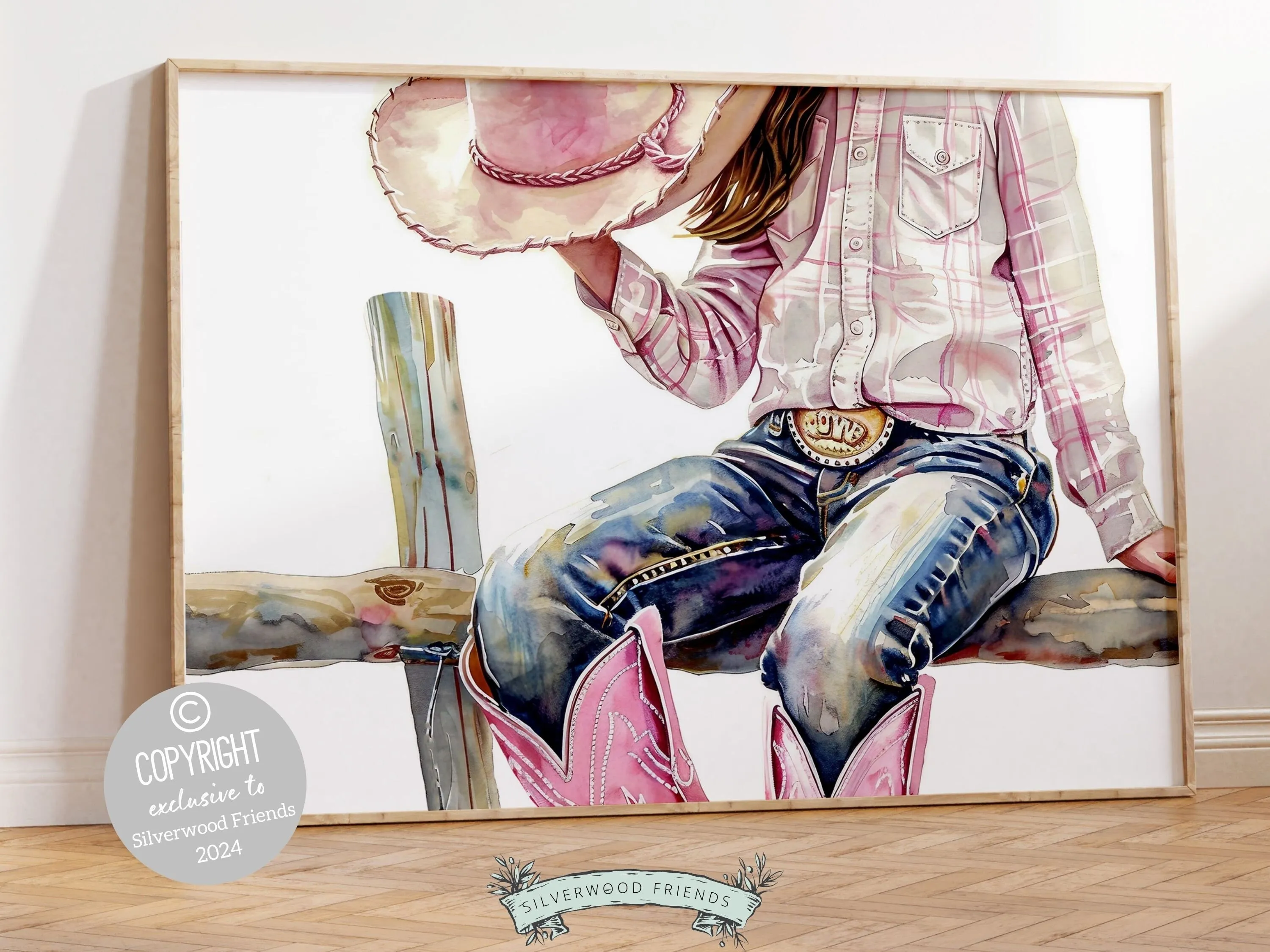 Trendy Pink Cowgirl Print