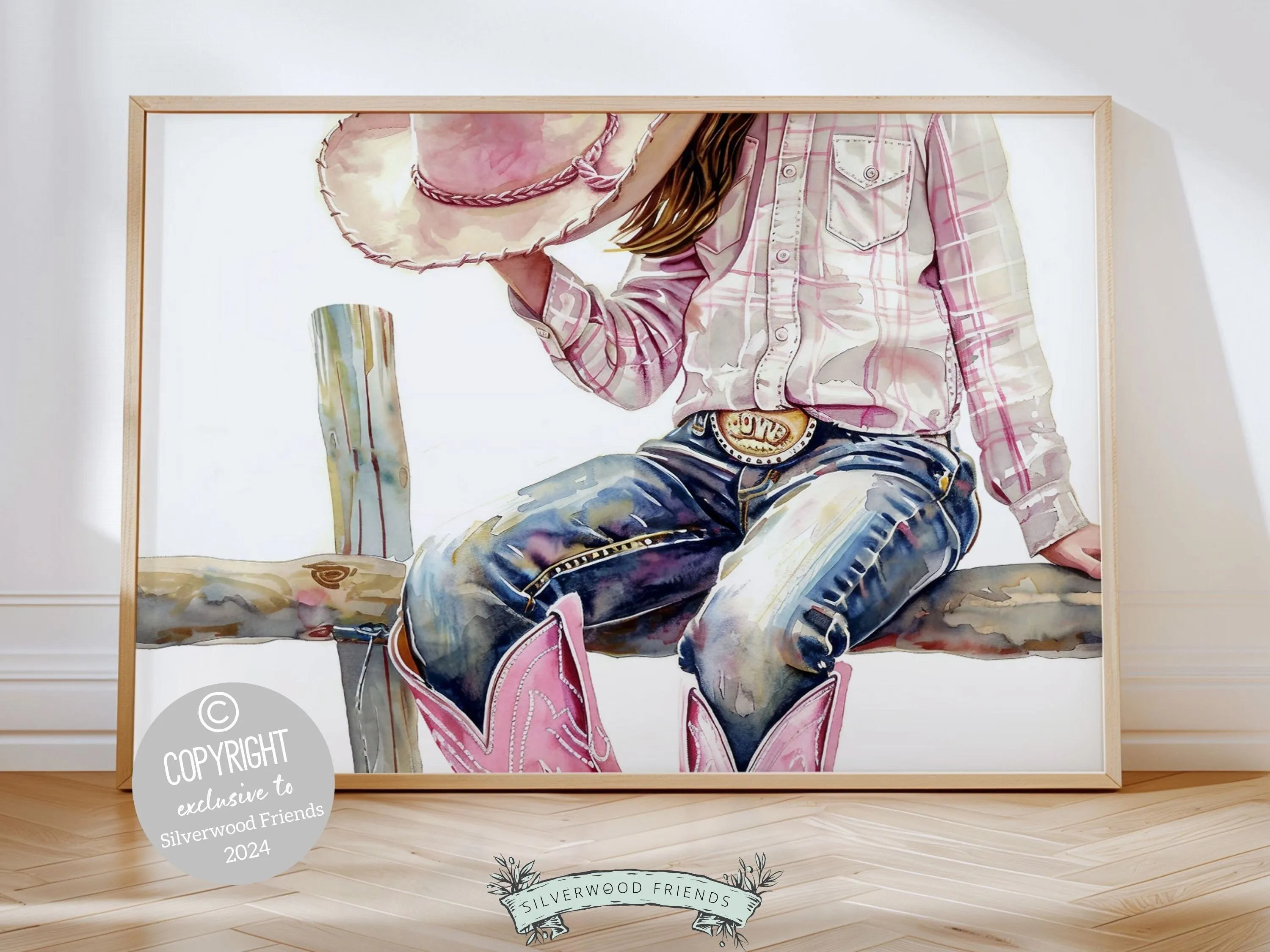 Trendy Pink Cowgirl Print