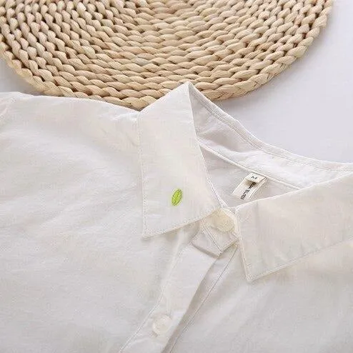 White Koala Embroidered Cotton Shirt