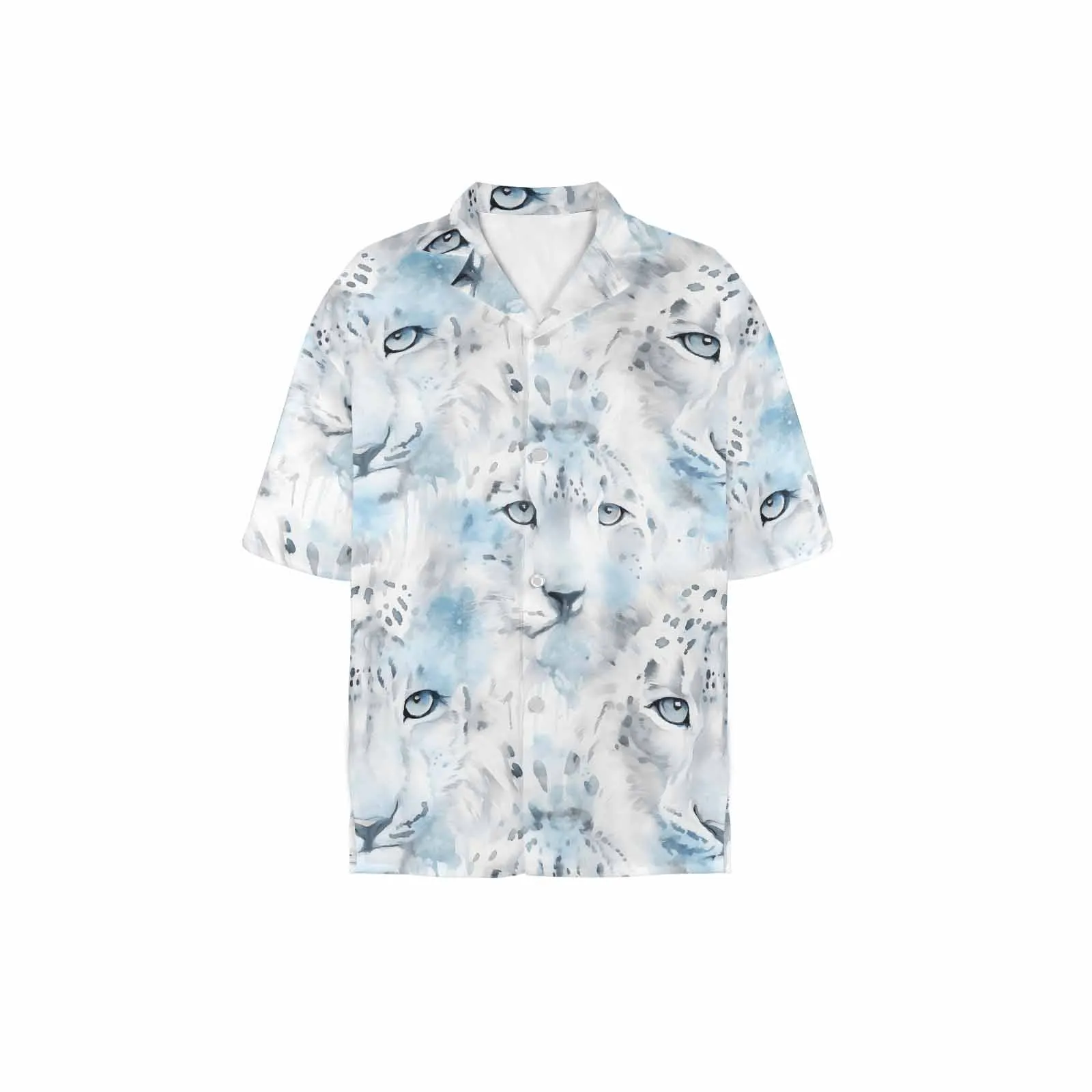 White Leopard  Women's Hawaiian Shirt